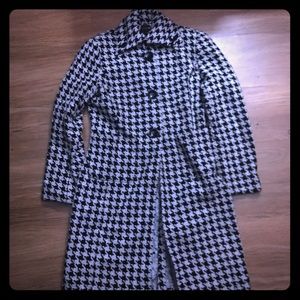 Black and White Pea Coat. Size Small